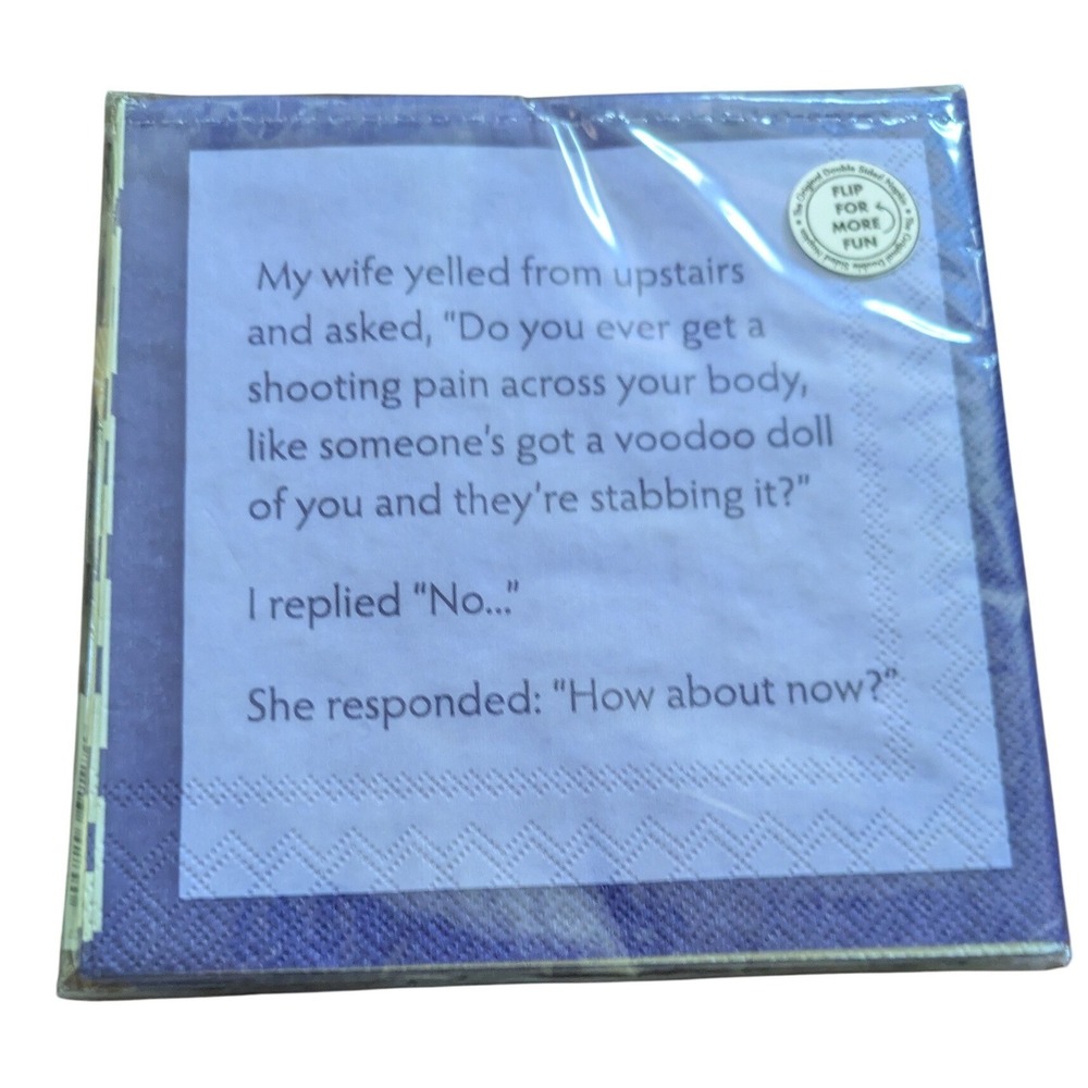 Drinks On Me Coasters Funny Cocktail Napkins Two Moods Namaste 20 Count - Picture 2 of 4